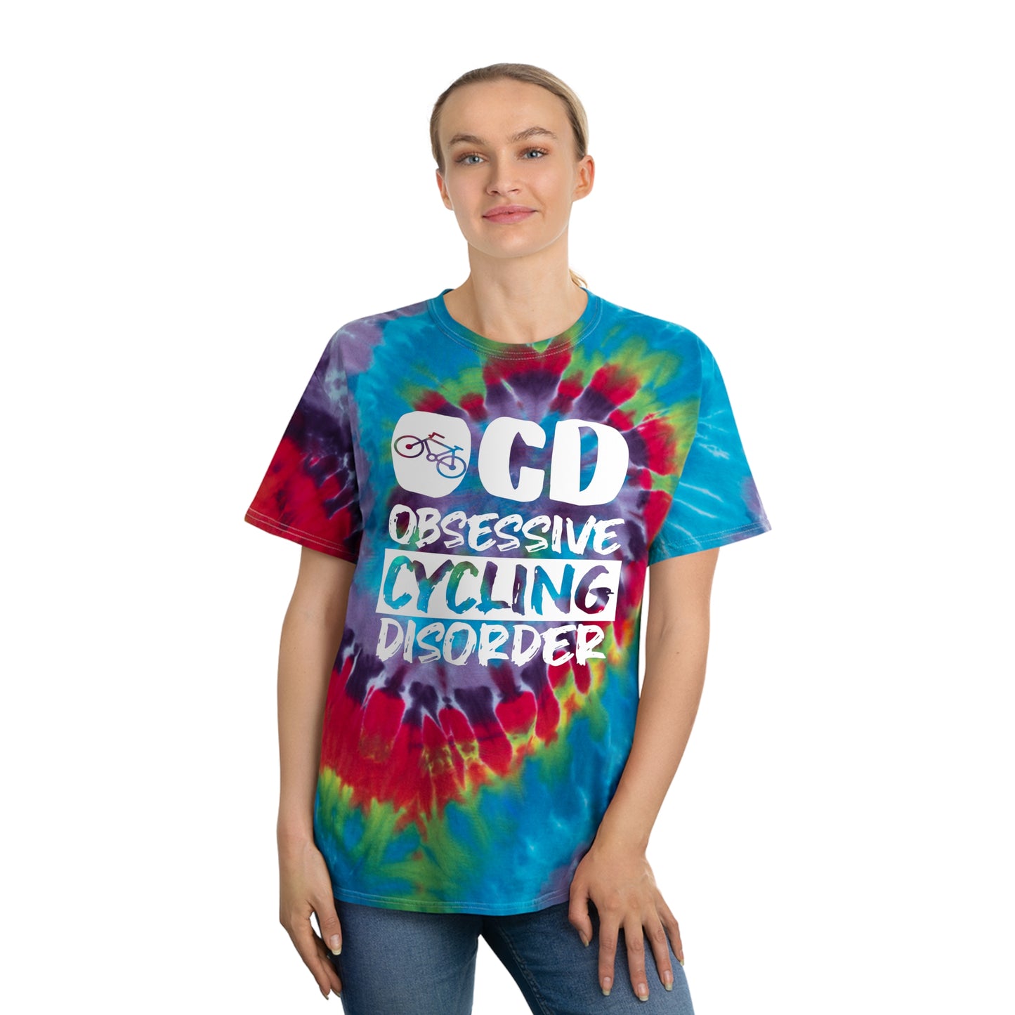 OCD Obsessive Biking Disorder Tie-Dye Tee, Spiral