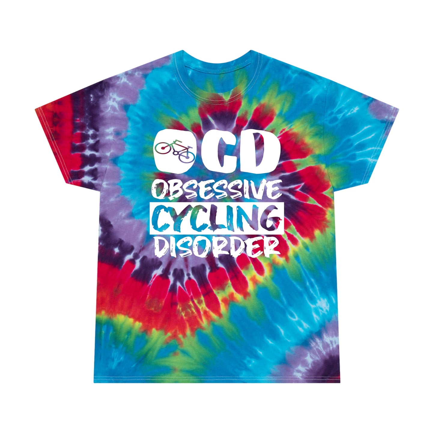 OCD Obsessive Biking Disorder Tie-Dye Tee, Spiral