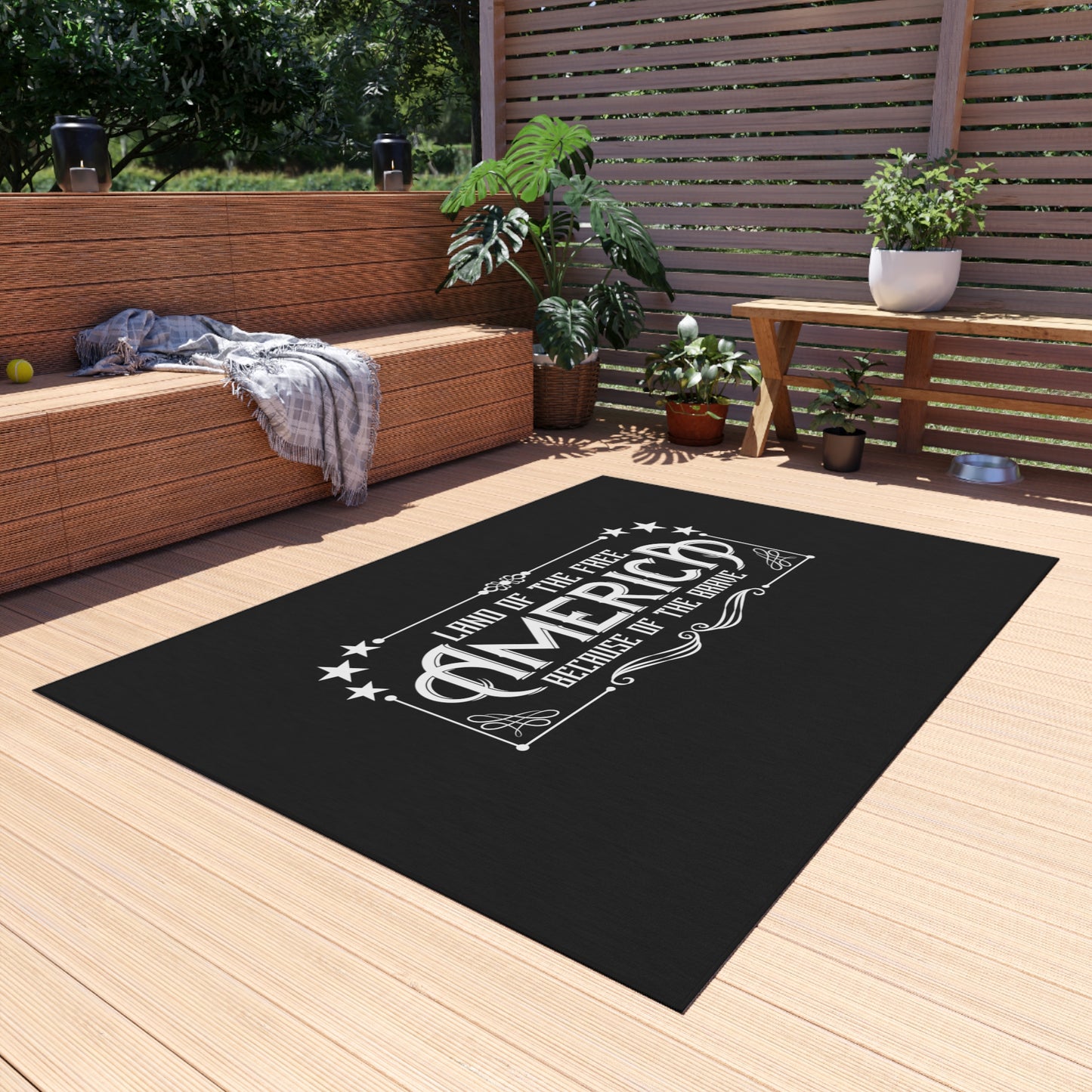 Land of the Free a USA Patriots Greatest Outdoor Rug