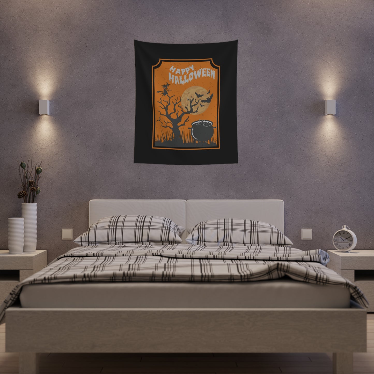 Happy Halloween With A Flare Printed Wall Tapestry