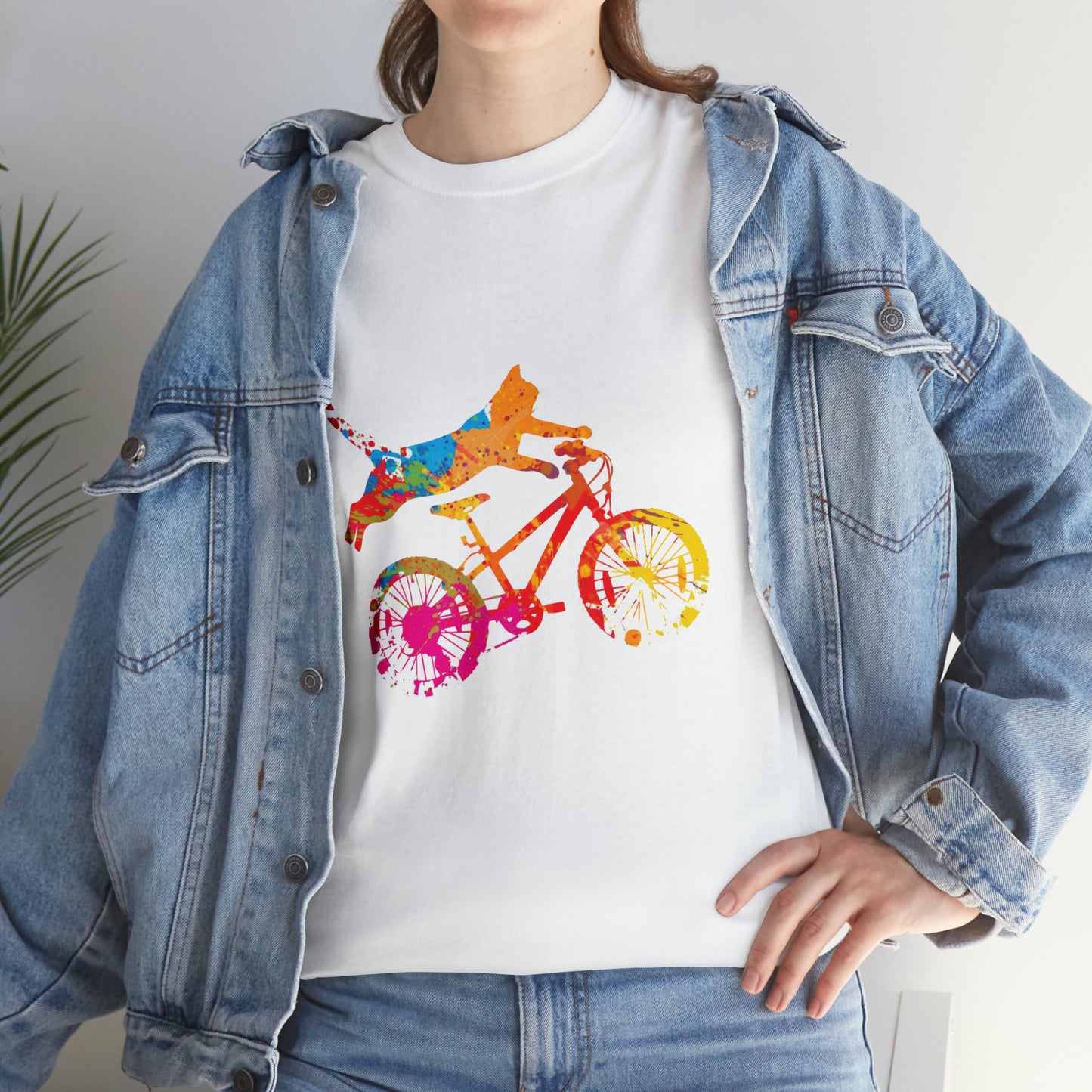 Cat Tricks for the Cat Lover Who Rides a Bike Unisex Heavy Cotton Tee