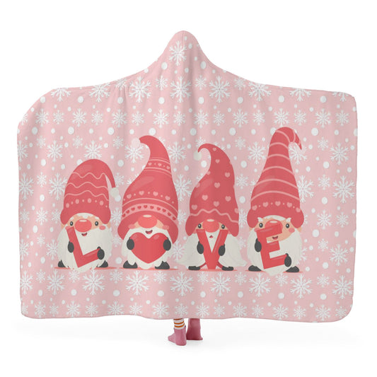 For the Love of Gnomes For Christmas Hooded Blanket