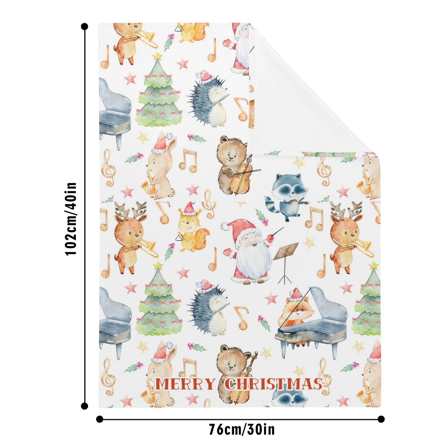 Merry Christmas Critters Soft Flannel Breathable Blanket