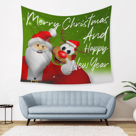 Bring Santa and Rudolph to any Room With This Christmas Wall Tapestry