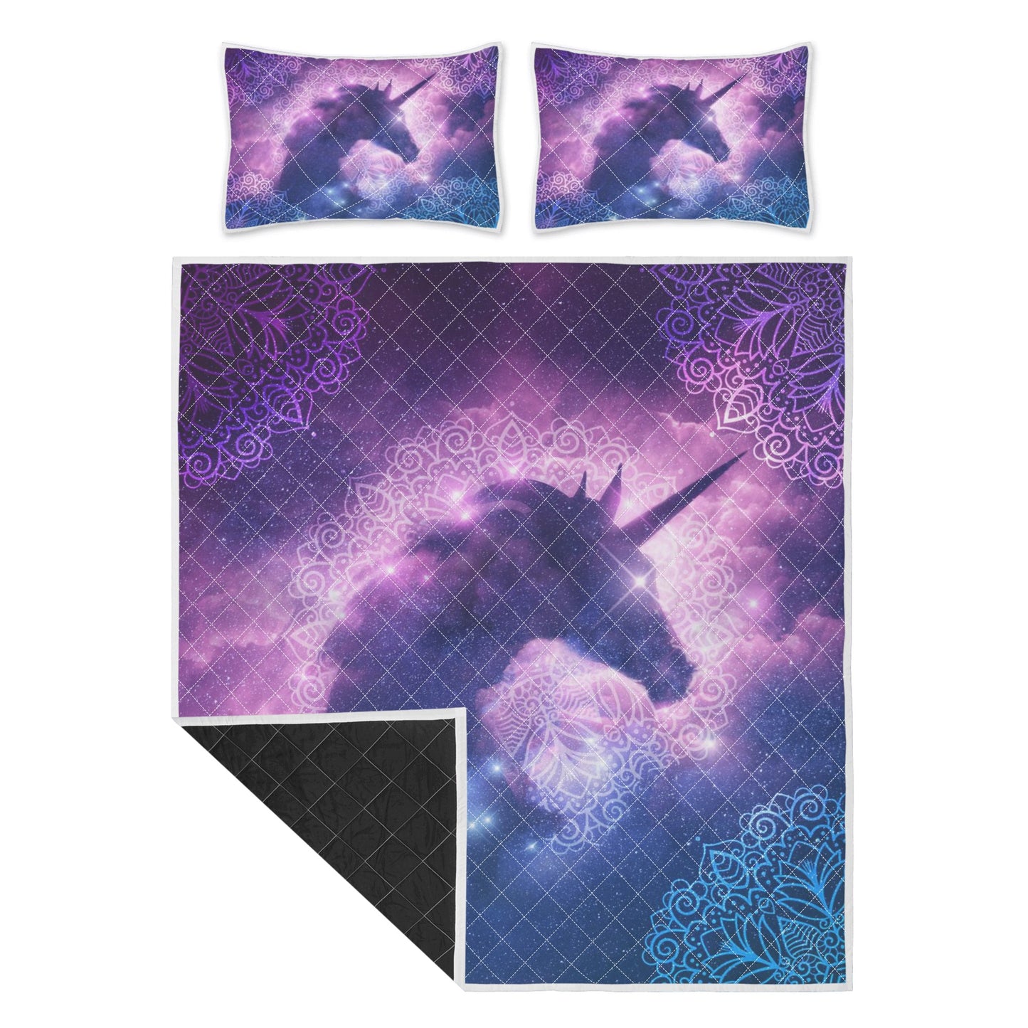 Purple Unicorn Quilt Bed Set
