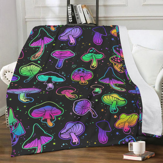 Mini Mushroom Psychedelic Blanket Fleece