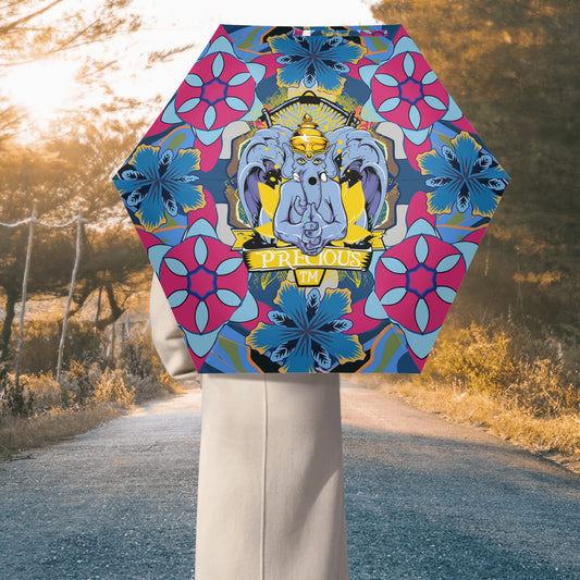 Elephant, Ganesha Print Lightweight Manual Folding Umbrella Printing Outside