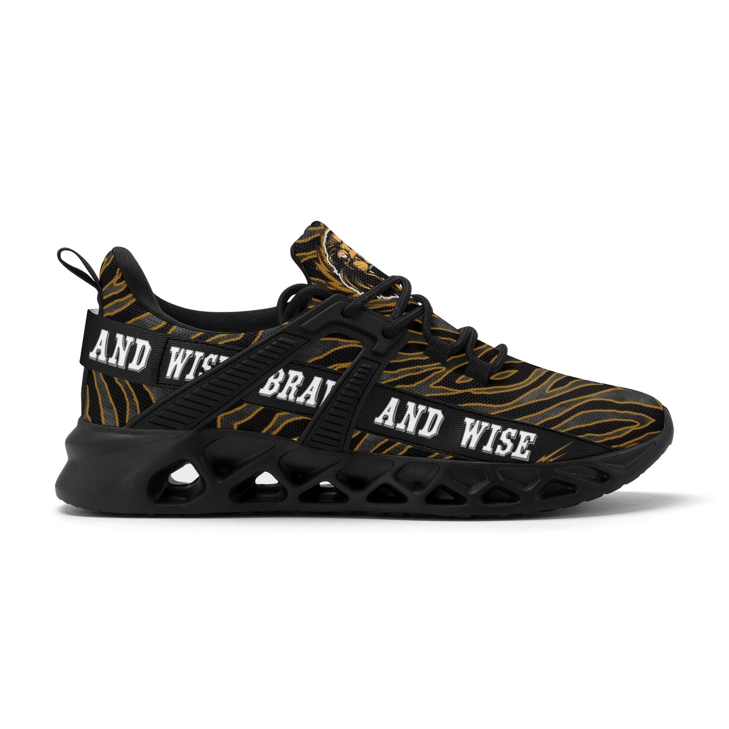 Wise and Brave Motivational Lions Head Sneaker For Men