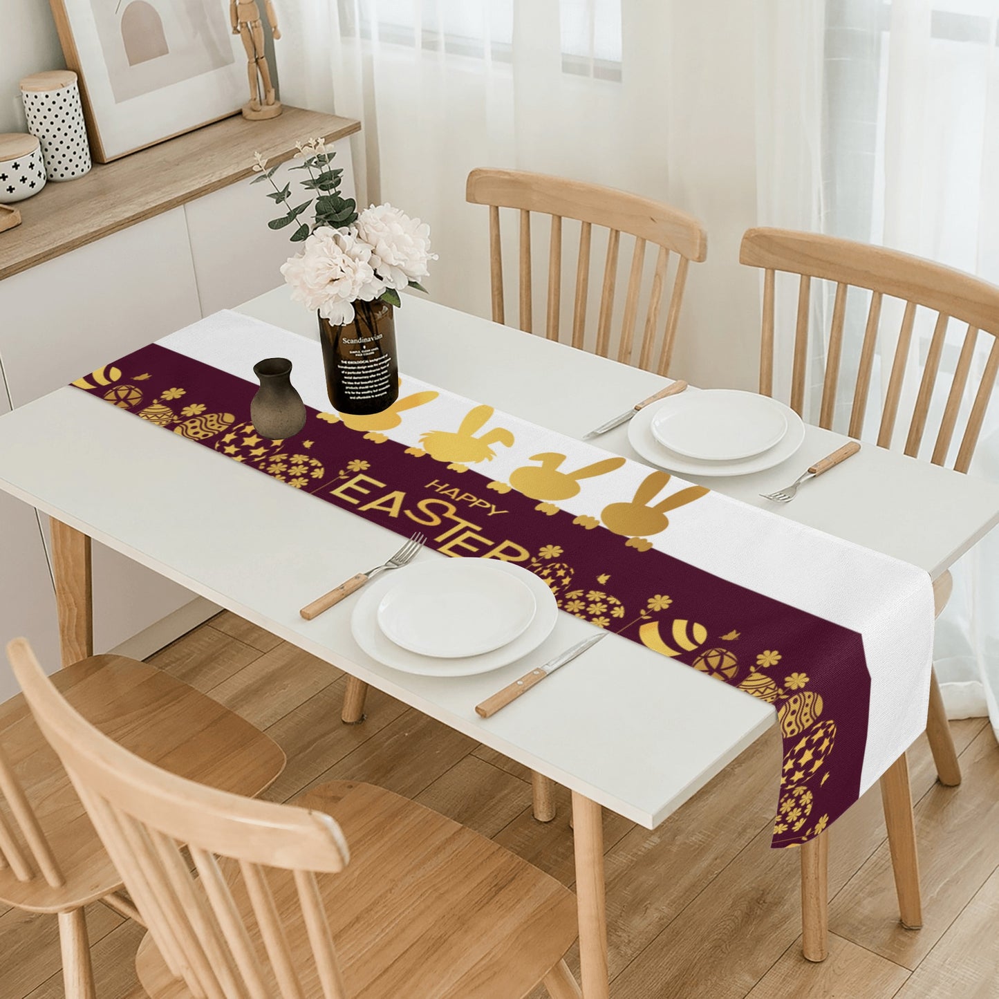 Bring Character and Charm to Your Table with These 4 Little Bunnies on The Gorgeous Table Runner
