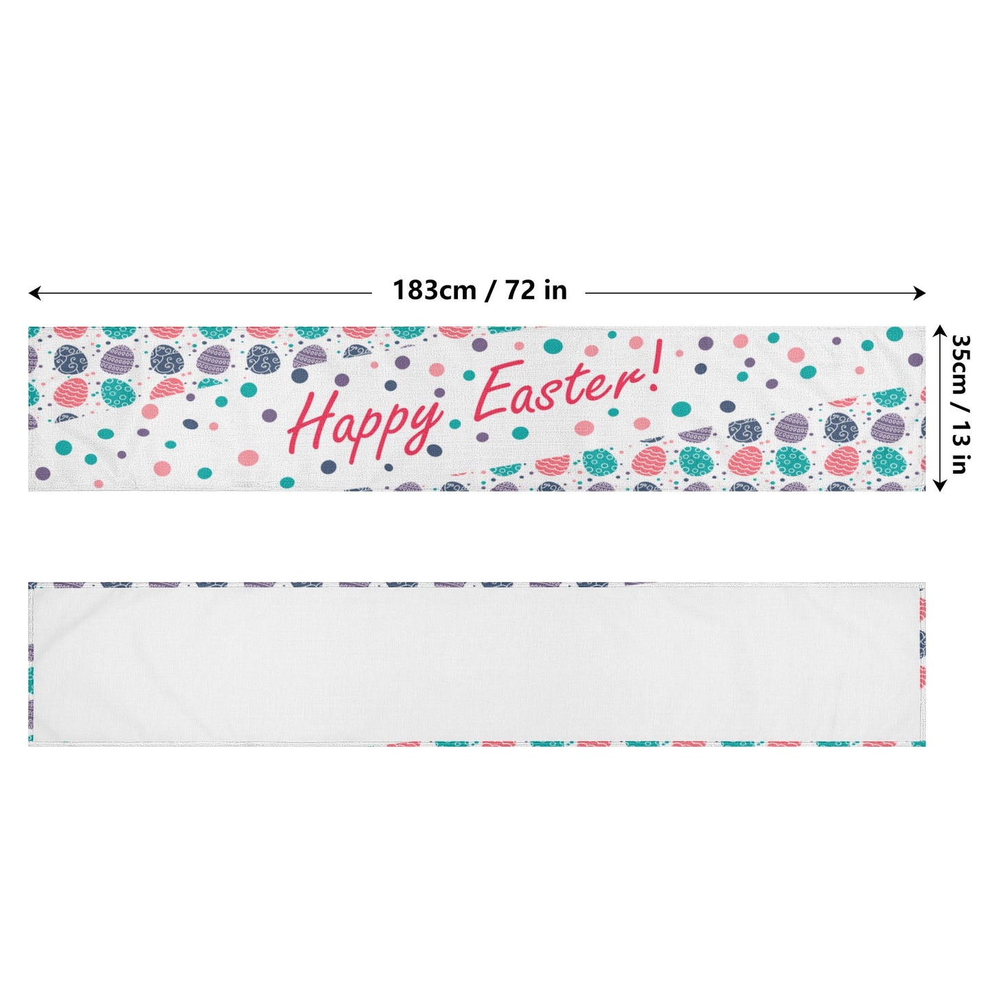 Spots, Dots and Eggs Happy Easter Customized Table Runner