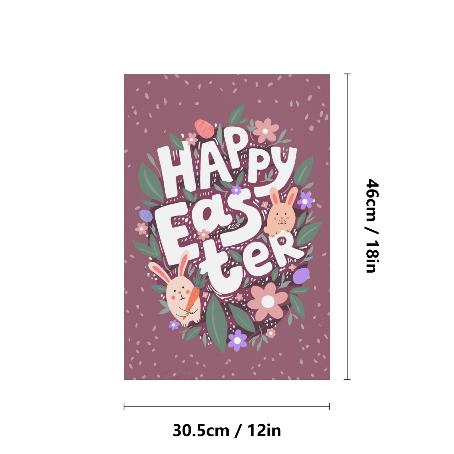 Pretty Happy Easter Bunny and Egg on a Satin Garden Flags 12X18 In