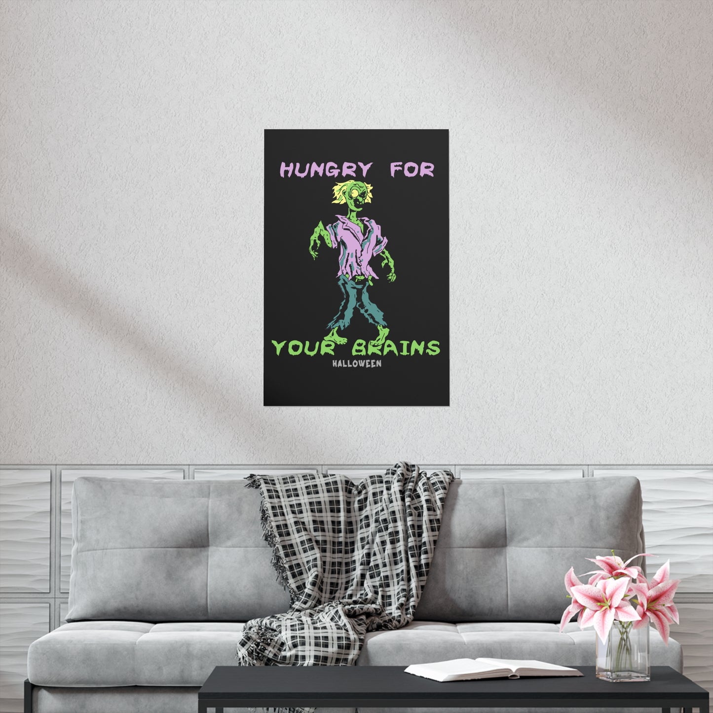 Comical Hungry Zombie Poster Sure To Be A Classroom Hit On Premium Matte Vertical Posters