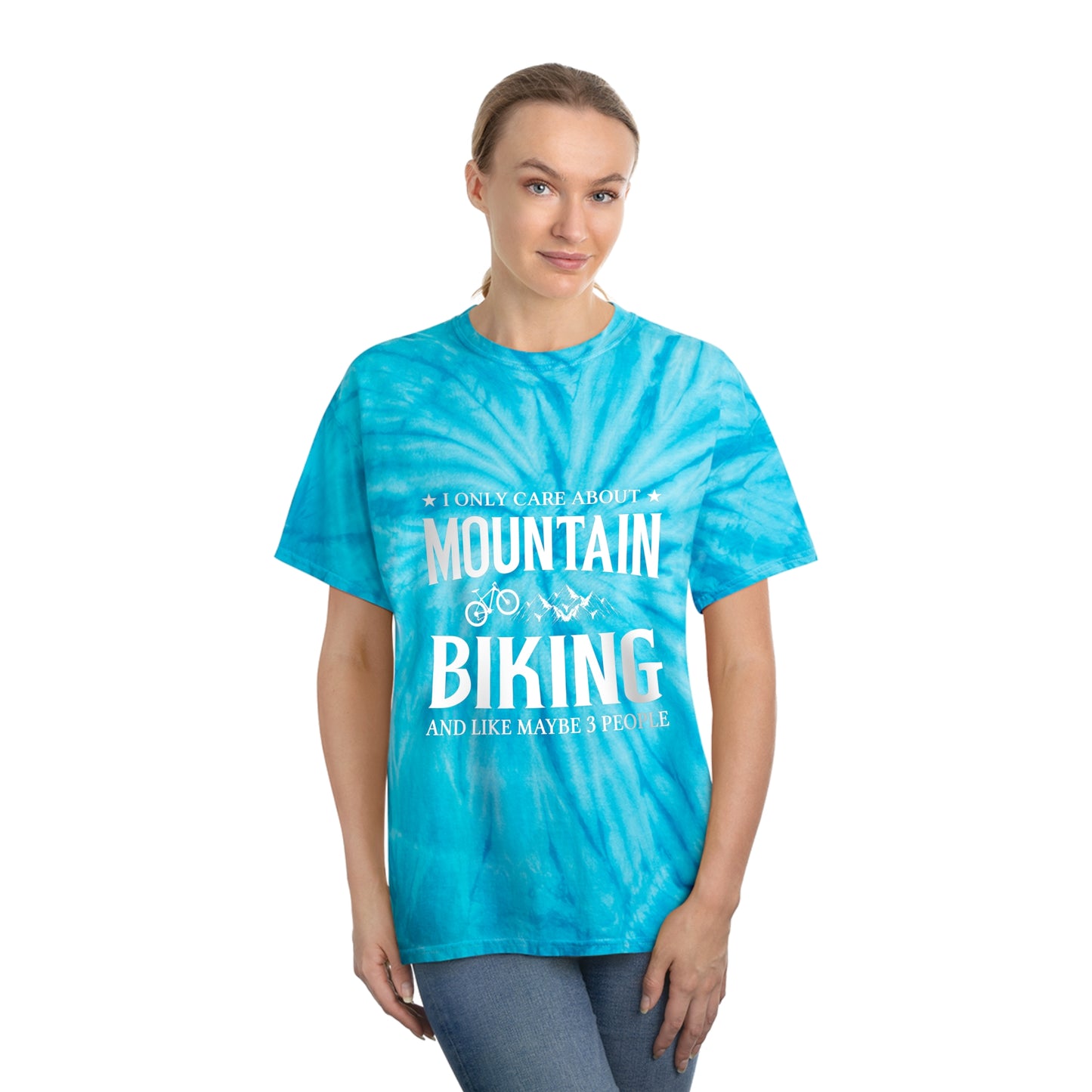 I Only Care About Mountain Biking Tie-Dye Tee, Cyclone