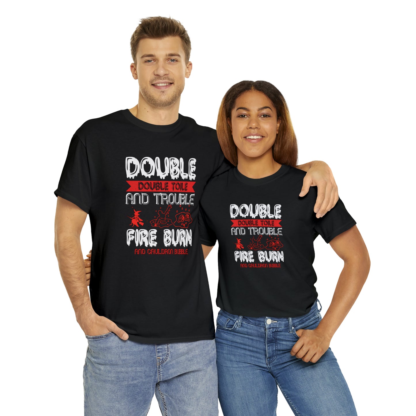 Double the Trouble in a Bubbly Cauldron Heavy Cotton Tee