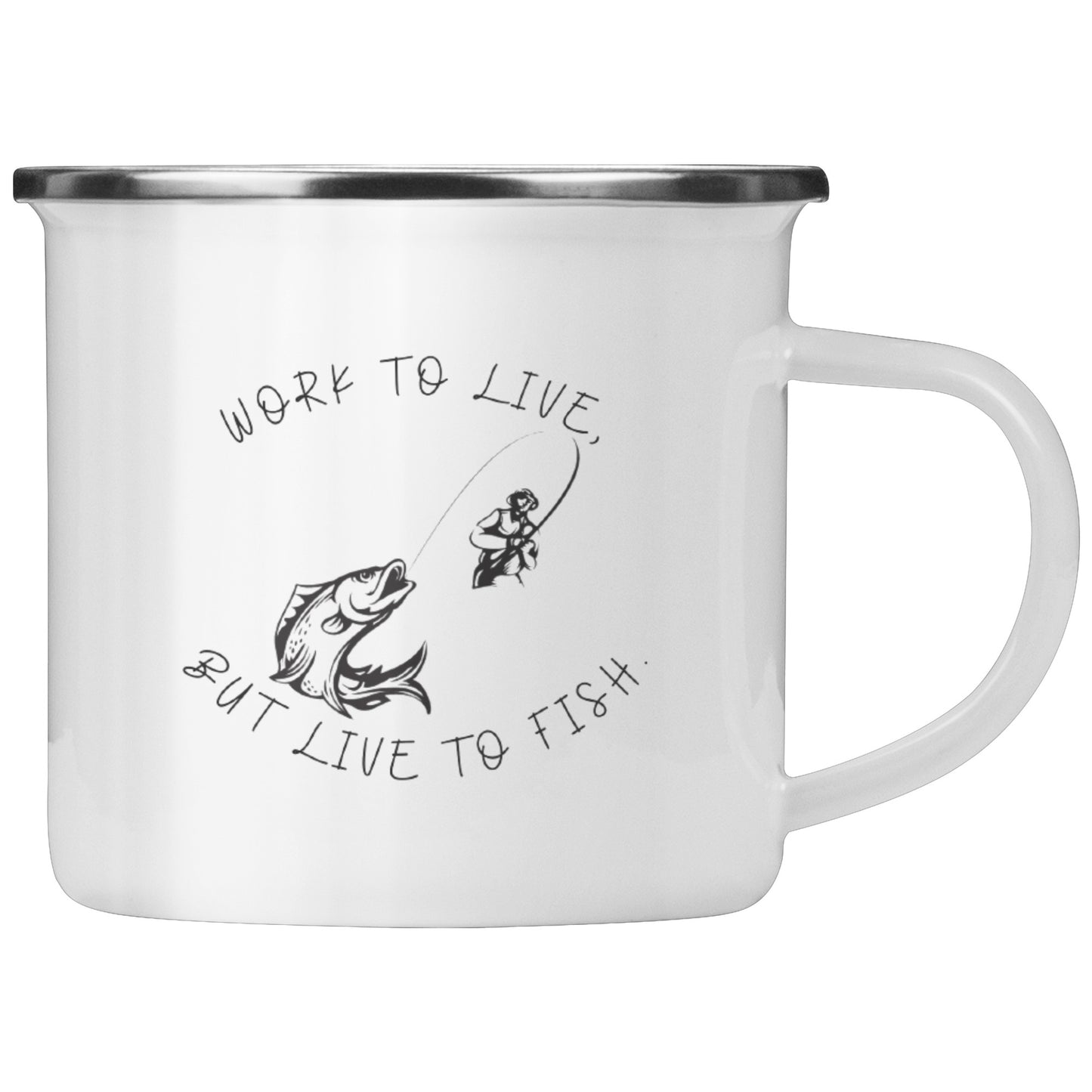 "Live To Fish" Camping Mug For The Outdoor Enthusiast