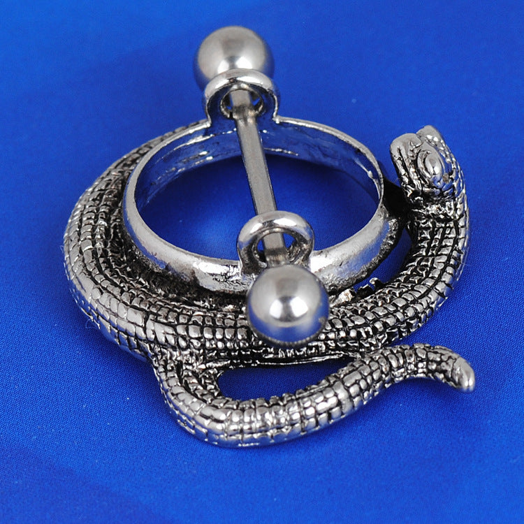 Popular retro snake-shaped nipple ring