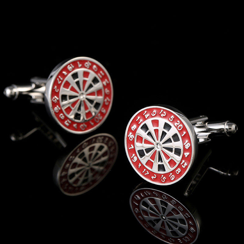 Dart Board Painted Archery Target French Cuff Links