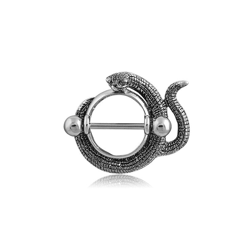 Popular retro snake-shaped nipple ring