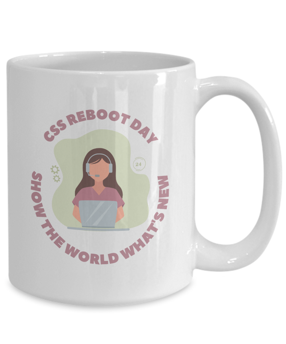 Cheeky CSS Reboot Day Mug Celebrating the Programmer in Your Life Available In 2 Sizes