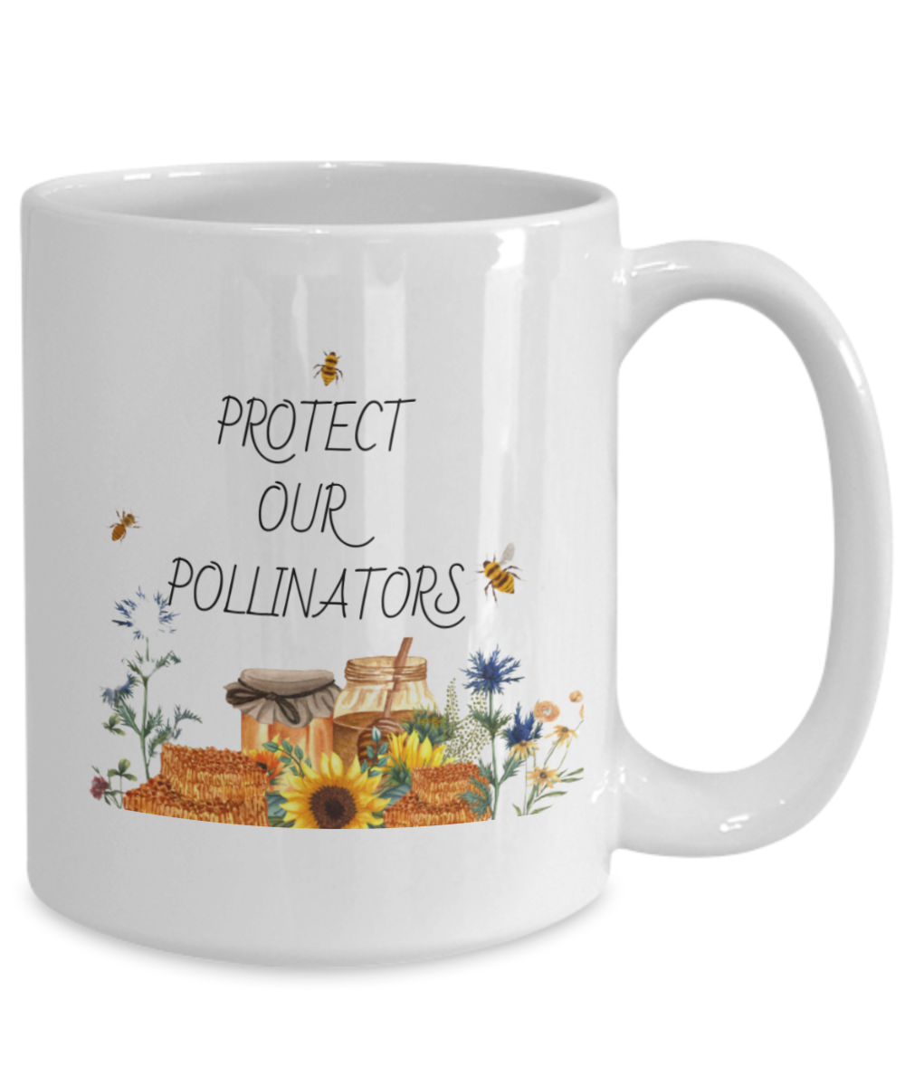 "Protect Our Pollinators" Mug For National Pollinators Month Available in 2 Sizes