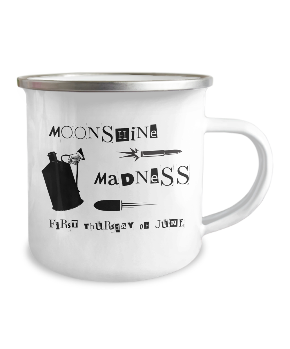 Celebrate "Moonshine Madness" In June With This Camping Outdoor Mug White/Black