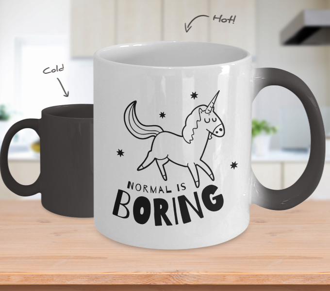 Color Changing Normal is Boring Mug for Coffee Enthusiasts