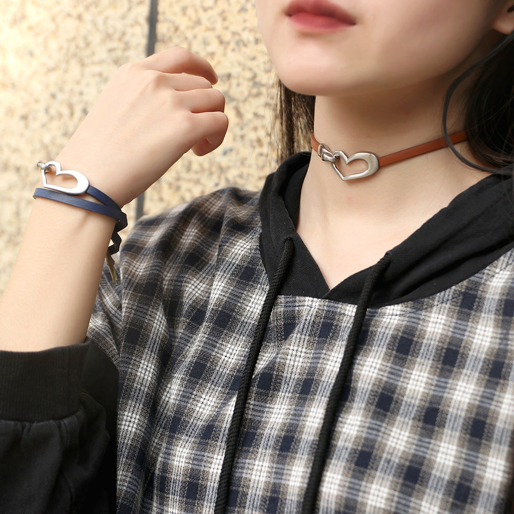 Ladies Simple Love Bracelet / Choker Necklace