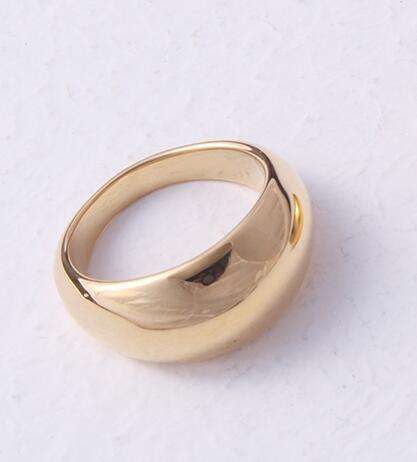 Glossy Stainless Steel Gold Curved Ring With Design Choice
