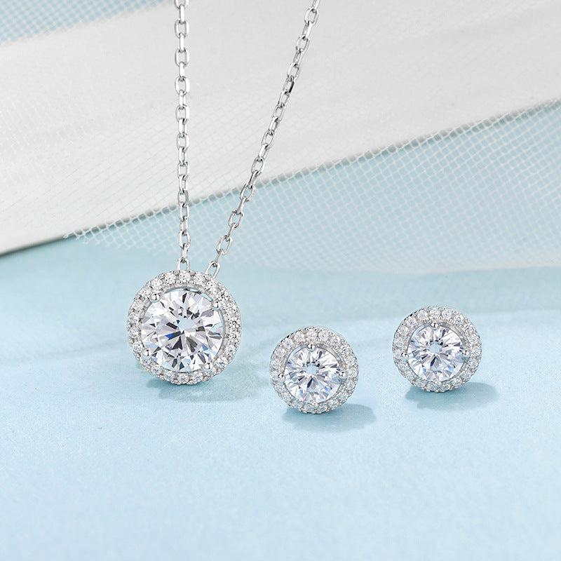 S925 Sterling Silver Moissanite Jewelry Set