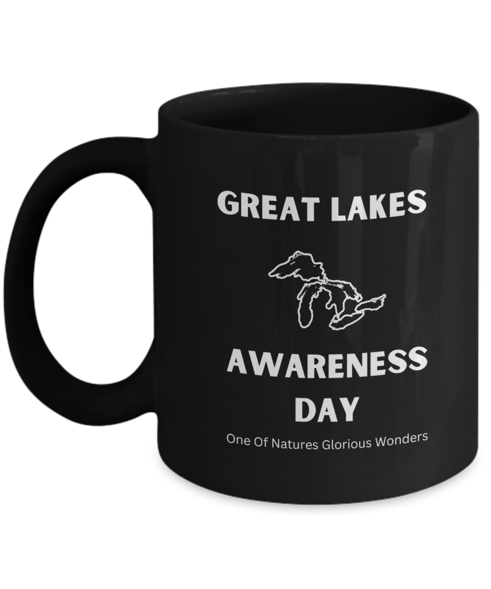 Fabulous Great Lakes Awareness Day Mug Black/White Available In 2 Sizes