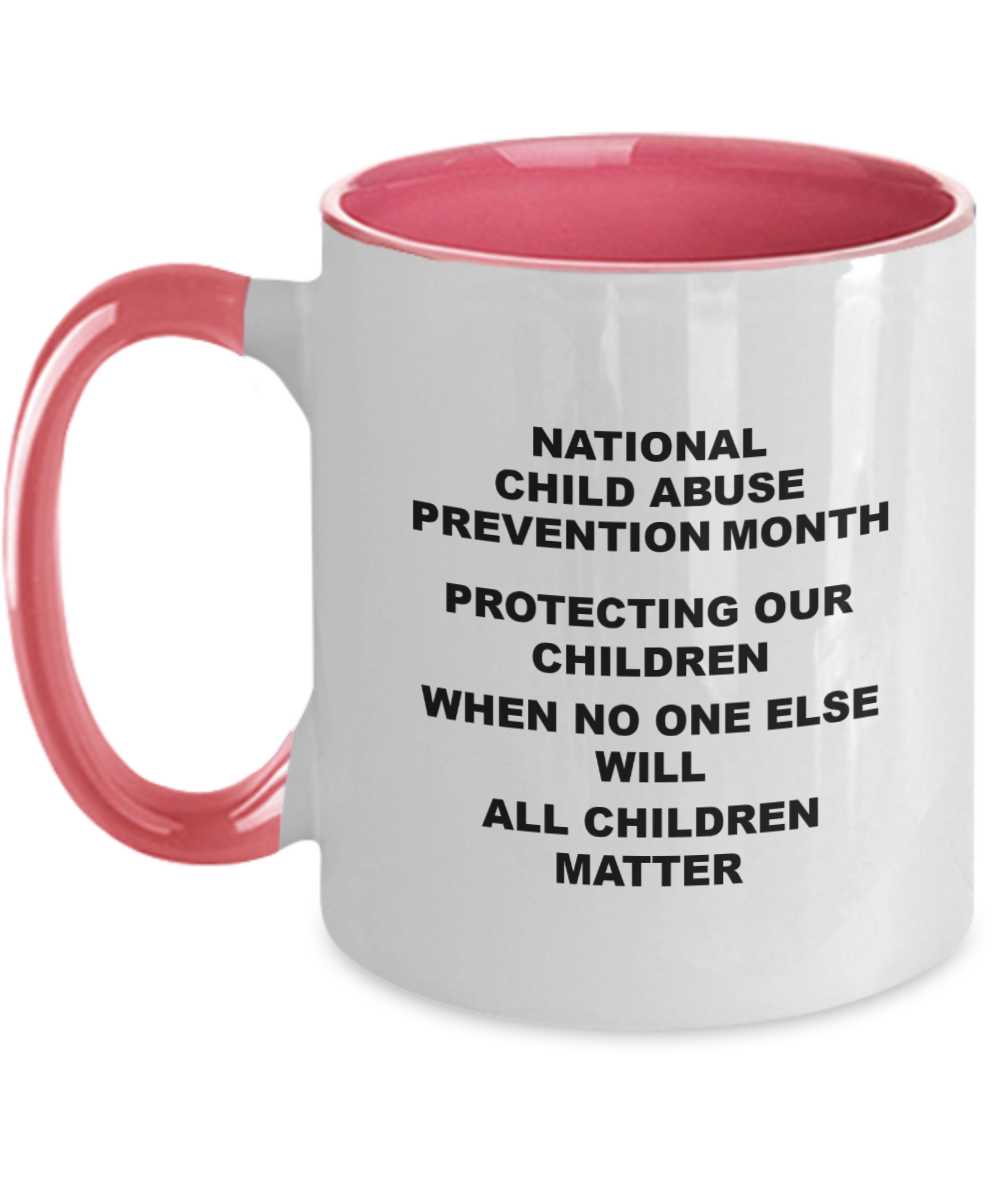 National Child Abuse Month Mug White/Black Multiple Colors to Choose From