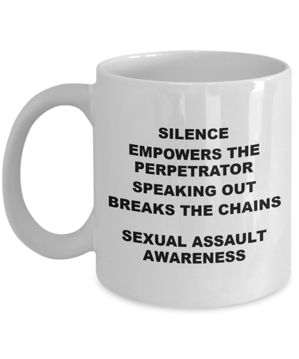 Sexual Assault Awareness Mug White/Black, 2 Sizes to Choose From