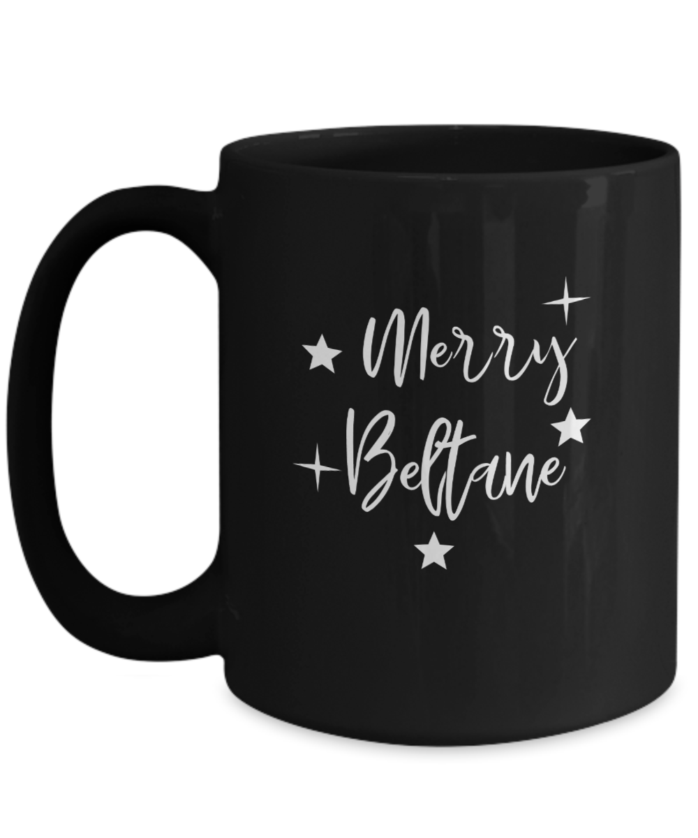 Festive Merry Beltane Mug, Black/White Available in 2 Sizes
