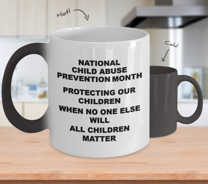 National Child Abuse Month Mug White/Black Color Changing Mug