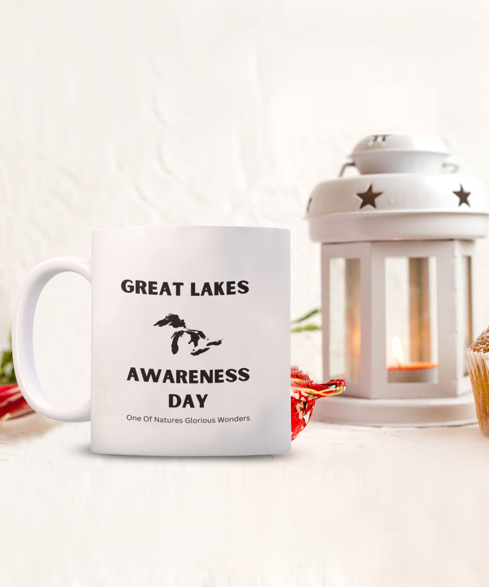 Fabulous Great Lakes Awareness Day Mug White/Black Available In 2 Sizes