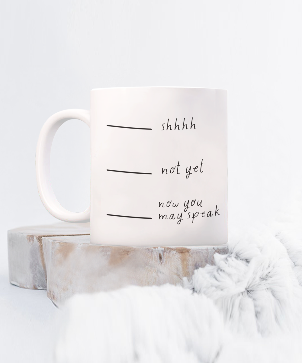 Comical All Occasion White/Black Mug For Your Favorite Coffee Drinker Available in 2 Sizes