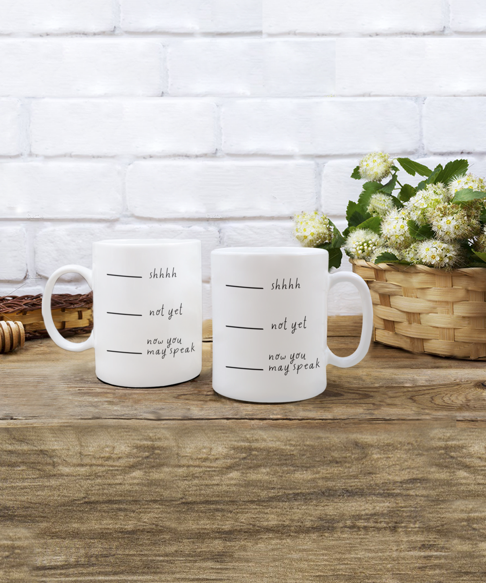 Comical All Occasion White/Black Mug For Your Favorite Coffee Drinker Available in 2 Sizes